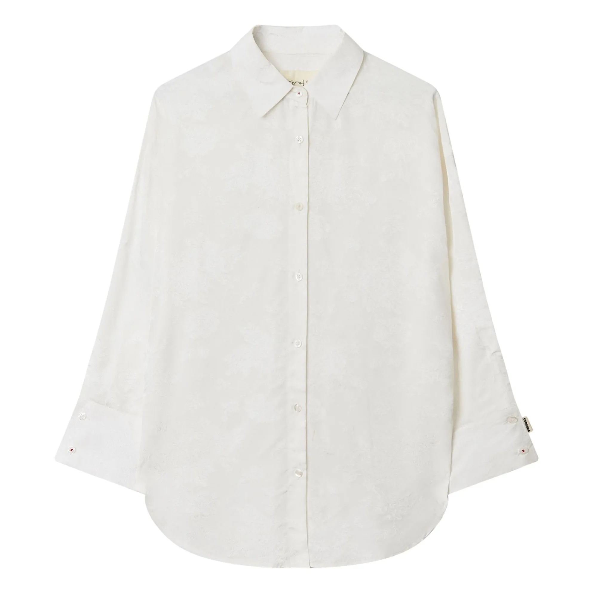 Chemise Fleurs Jacquard | Blanc- Image produit n°0