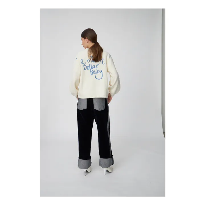 Bestickter Pullover aus Wolle | Seidenfarben- Produktbild Nr. 3