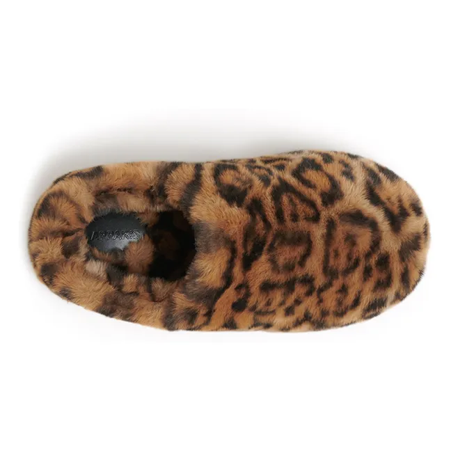 Misha Pantuflas de leopardo Fibras recicladas | Camel