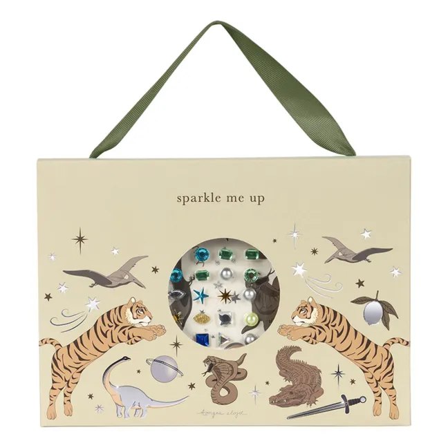 Set of temporary tattoos and face jewelry | Green