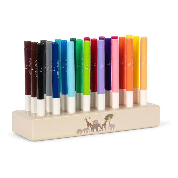Felt pens and FSC wood stand | Beige- Product image n°2