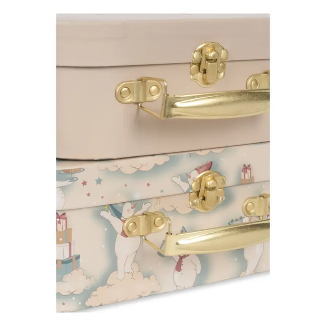 Petites valises en carton Let it snow - Set de 2 | Beige