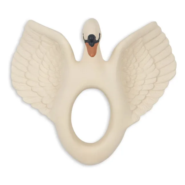 Anello da dentizione in gomma naturale Swan | Bianco