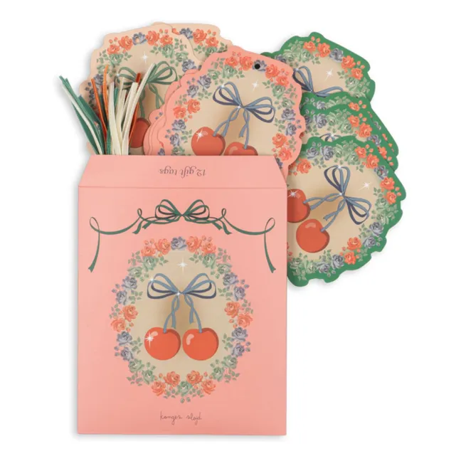 Geschenkanhänger Cherry - 12er-Set | Rosa