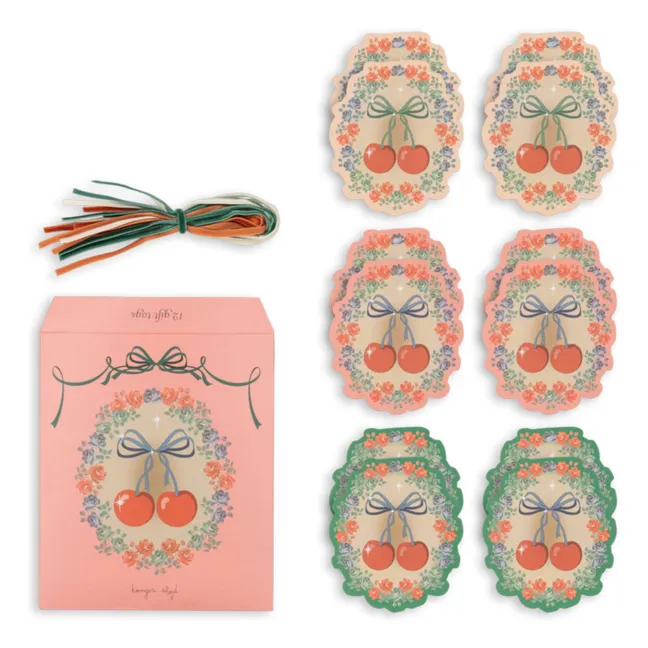 Geschenkanhänger Cherry - 12er-Set | Rosa