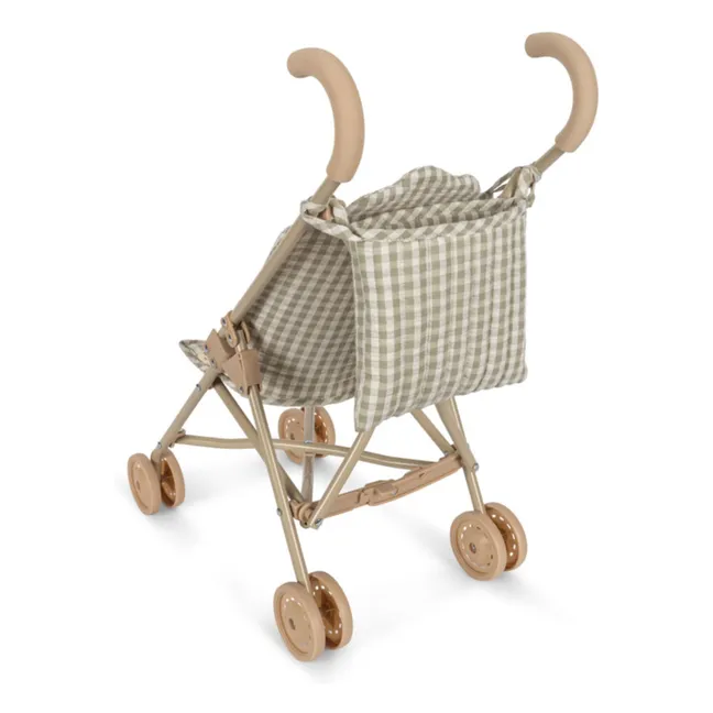 Puppenwagen Vichy | Blasses Grün