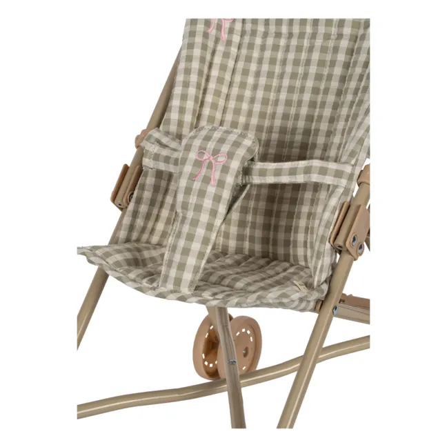 Puppenwagen Vichy | Blasses Grün