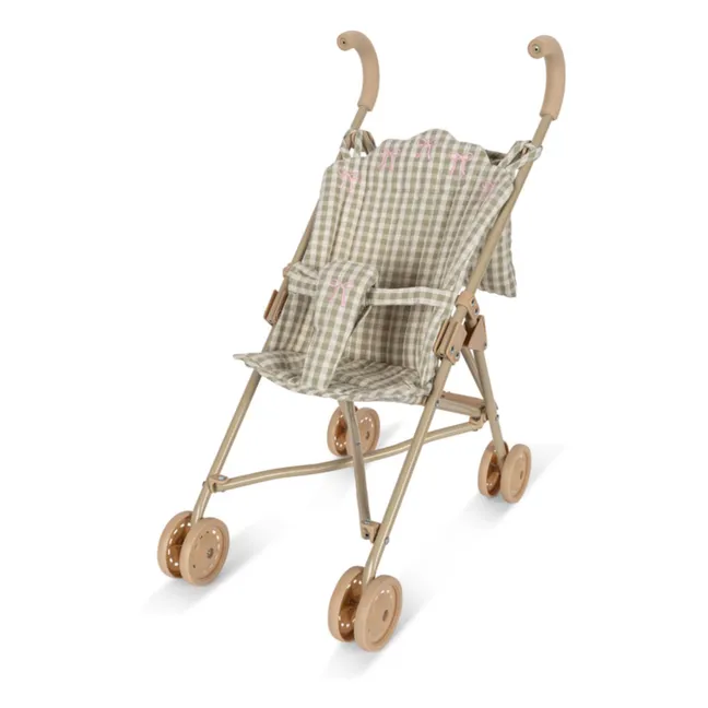 Puppenwagen Vichy | Blasses Grün