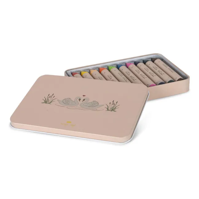 Crayones de cera natural - Caja de 10 | Rosa empolvado
