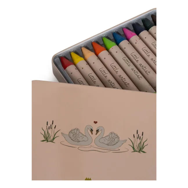 Crayones de cera natural - Caja de 10 | Rosa empolvado