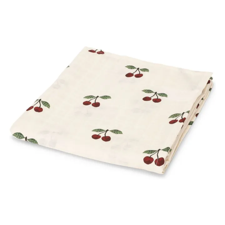 Lange d'emmaillotage en coton bio Cherry | Rouge cerise- Image produit n°0