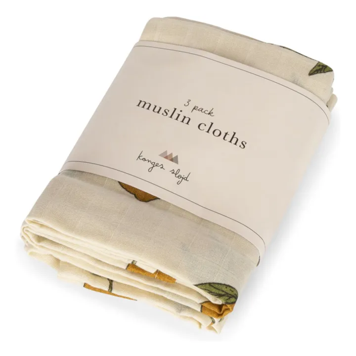 Langes en coton bio Lemon - Set de 3 | Jaune citron- Image produit n°1