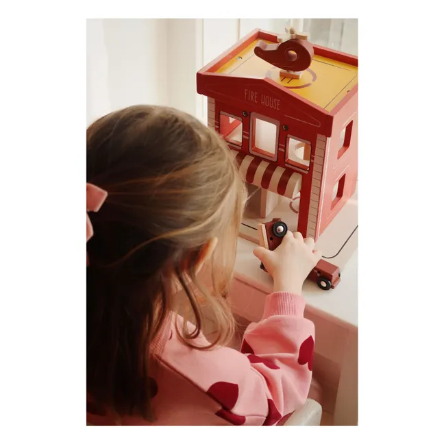 Caserne de pompiers en bois | Rouge