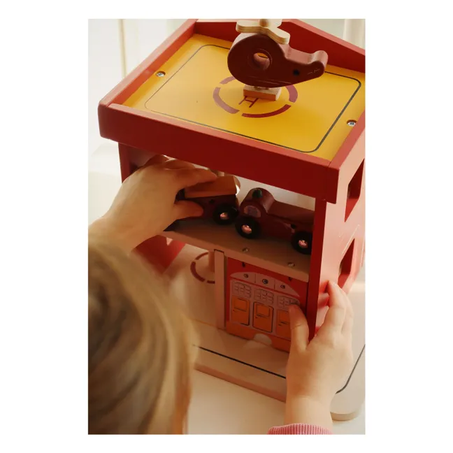 Caserne de pompiers en bois | Rouge