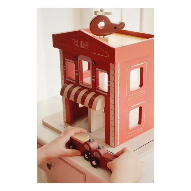 Caserne de pompiers en bois | Rouge