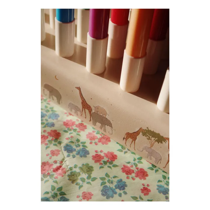 Felt pens and FSC wood stand | Beige- Product image n°1