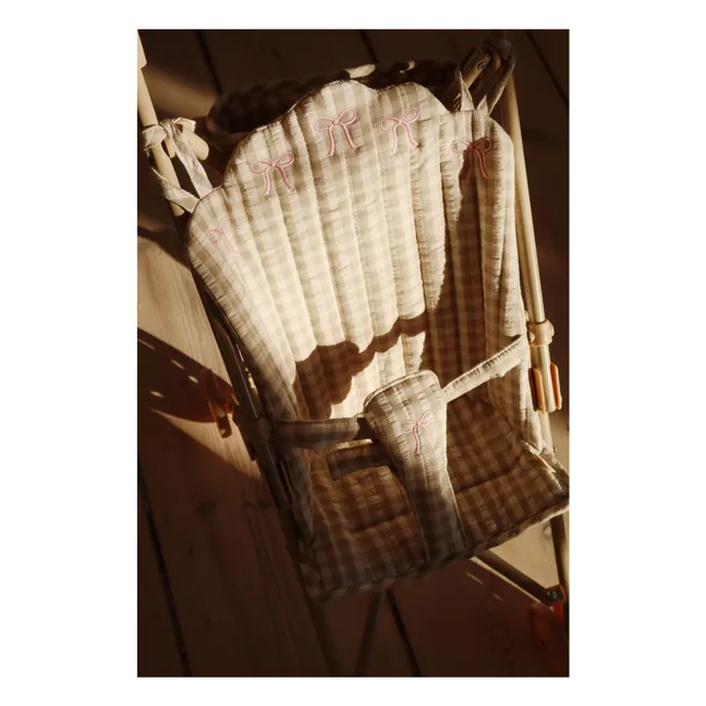 Puppenwagen Vichy | Blasses Grün