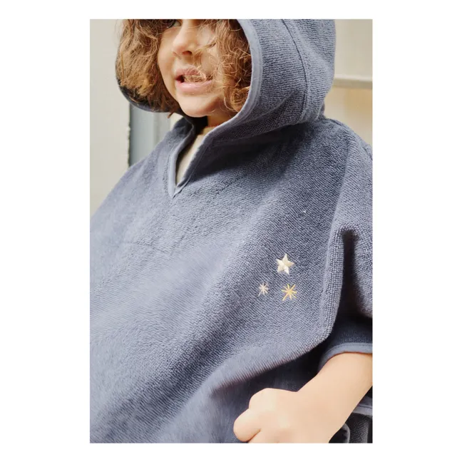 Poncho da bagno scintillante | Blu marino