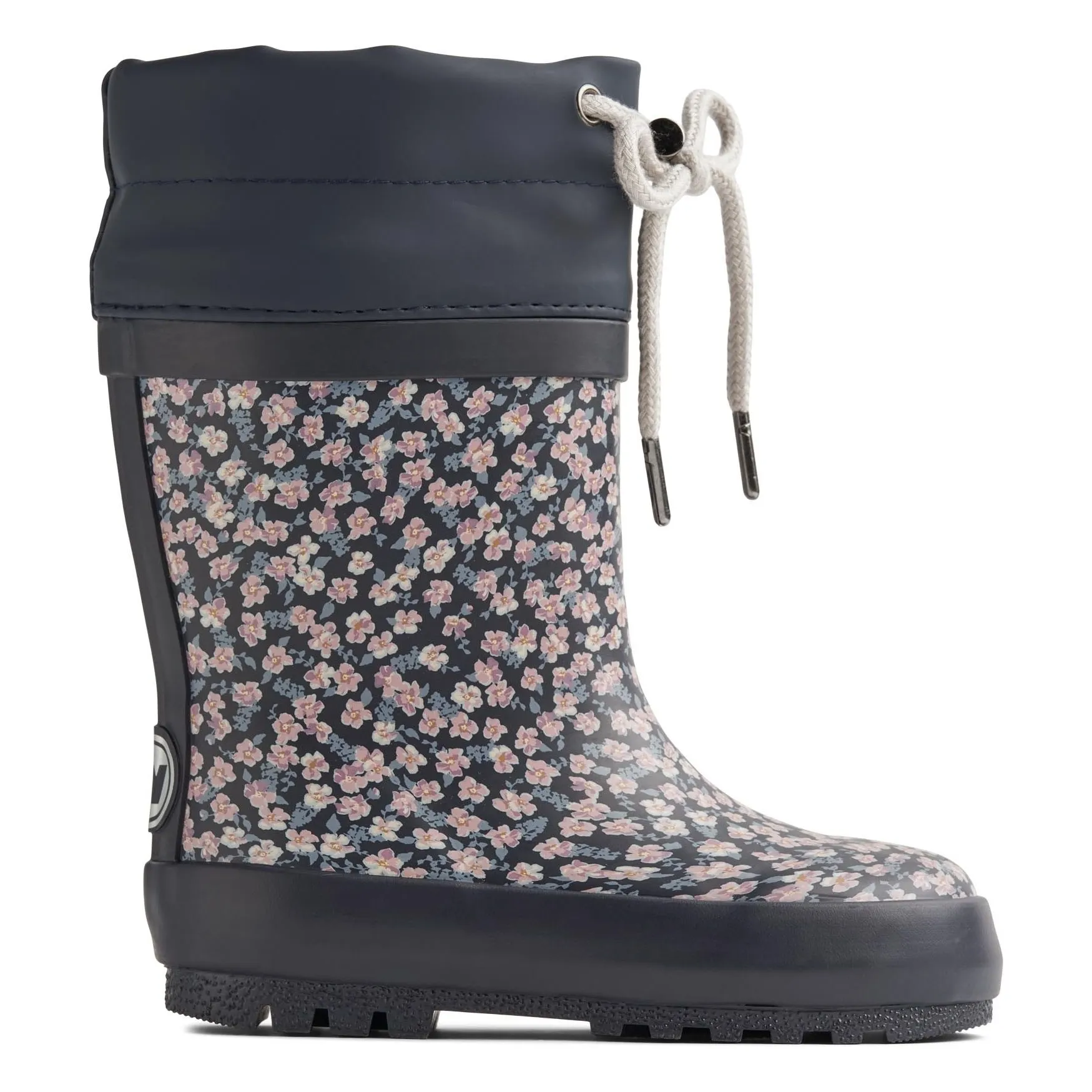 Wheat Navy Blue Thermo Print Rain Boots