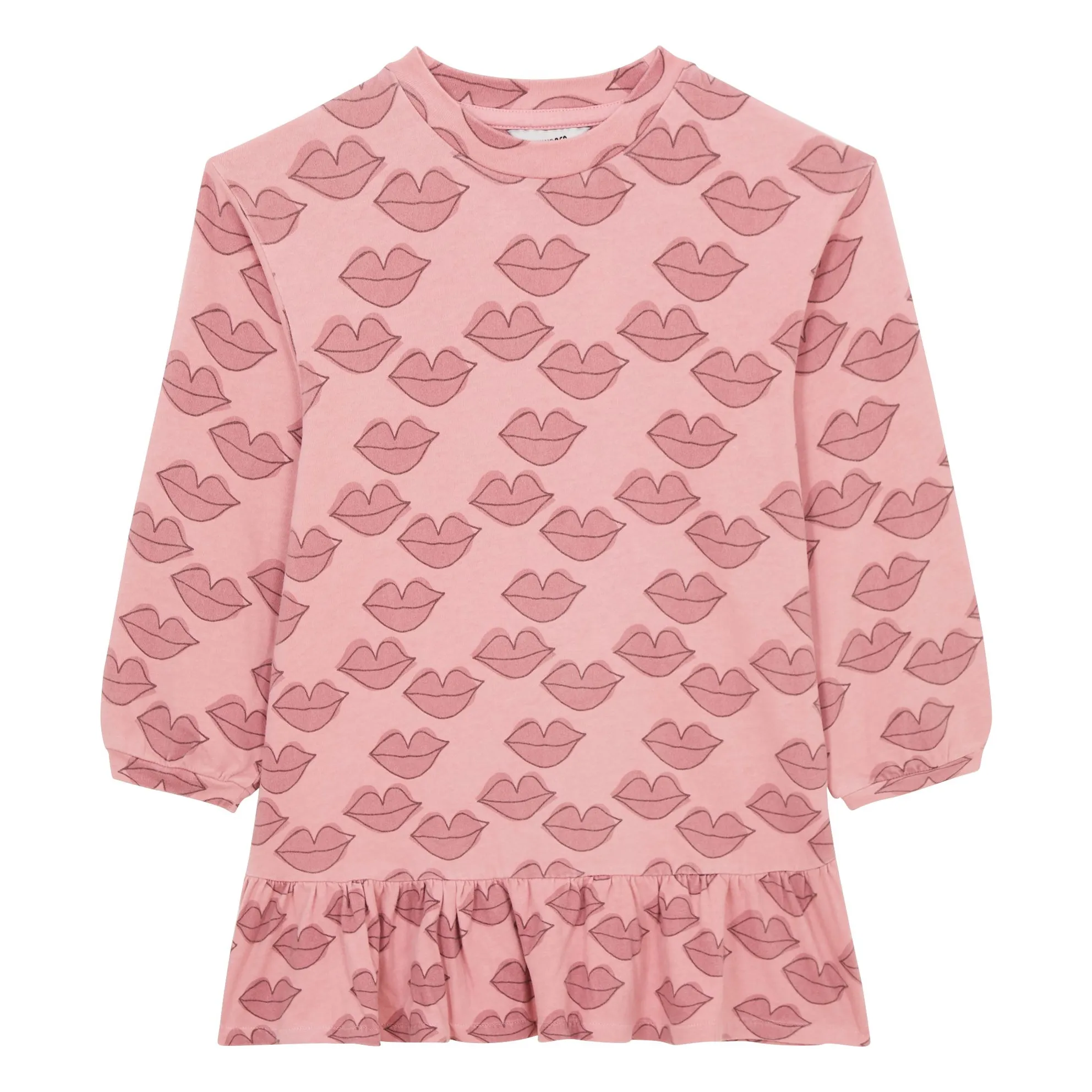 Hundred Pieces Red Aop Heart Organic Cotton Short Dress