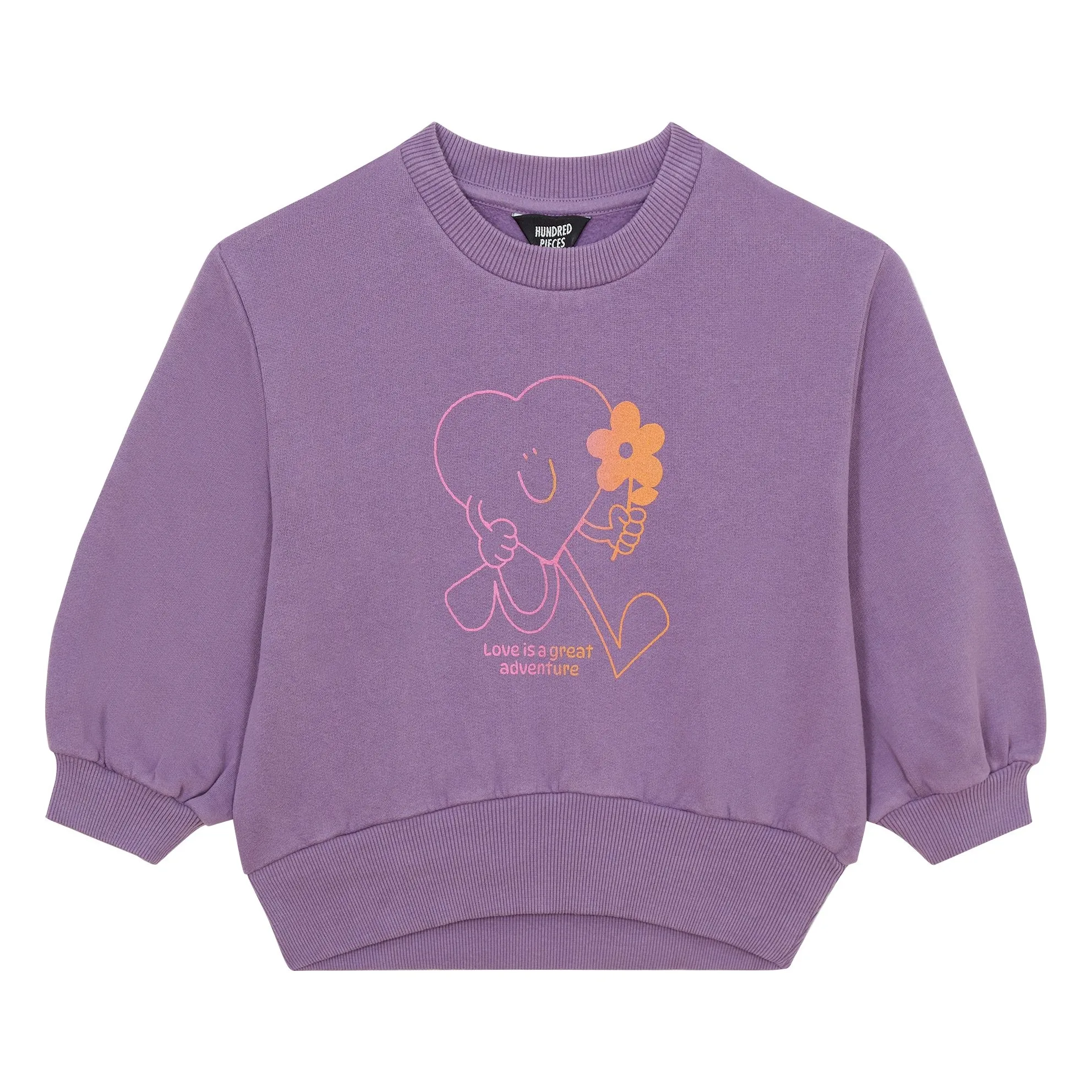 Hundred Pieces Purple Round-Neck Sweatshirt