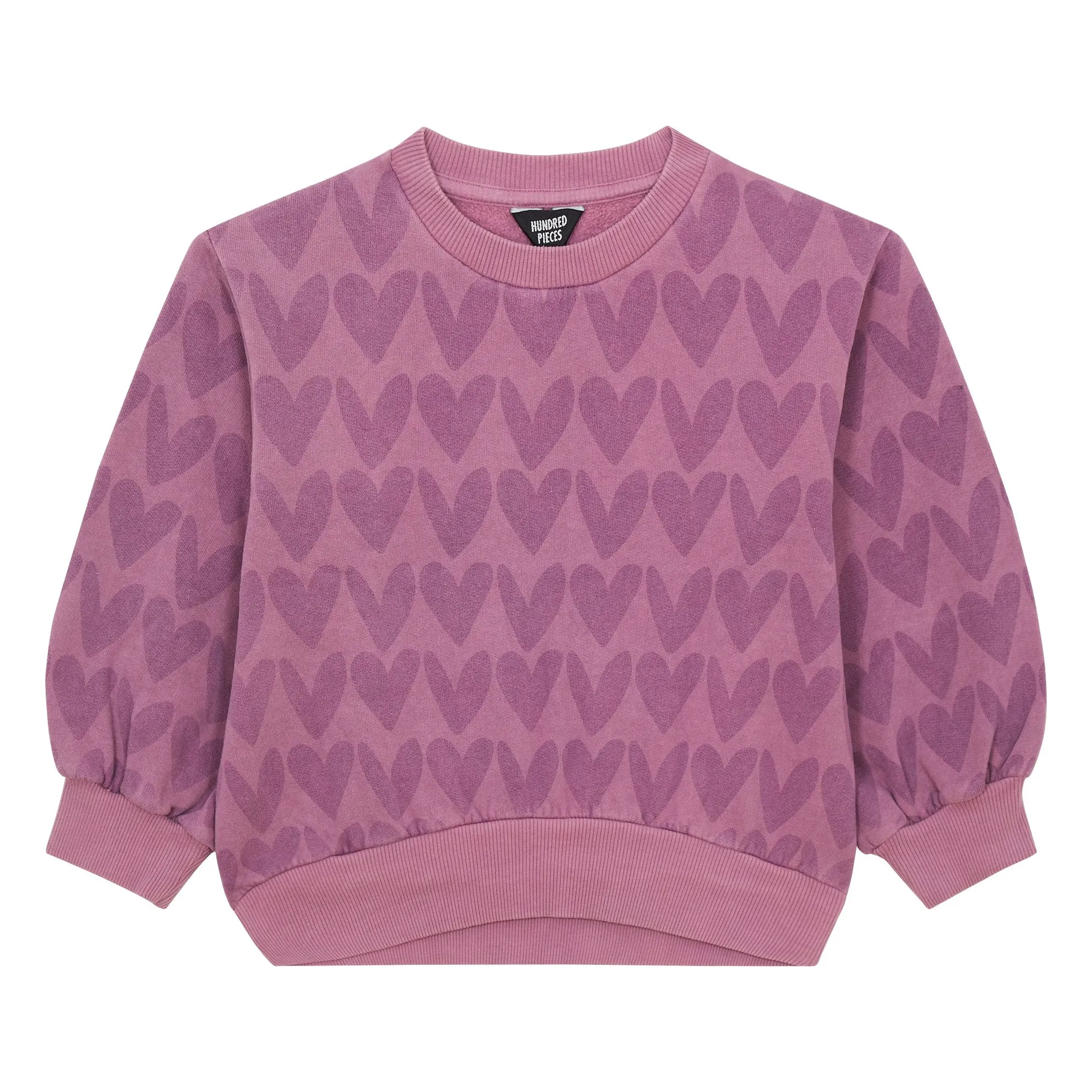 Hundred Pieces Purple Aop Kiss Violet Round-Neck Sweatshirt