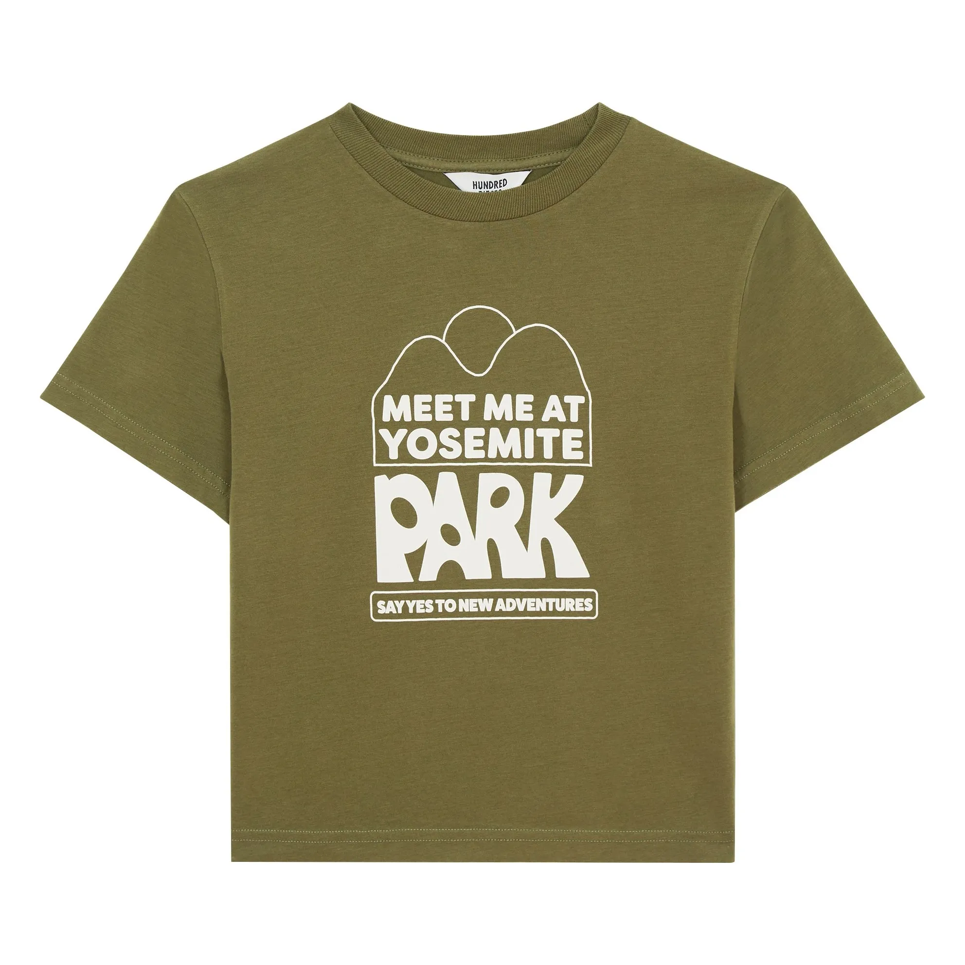 Hundred Pieces Khaki Short-Sleeved Organic Cotton T-Shirt