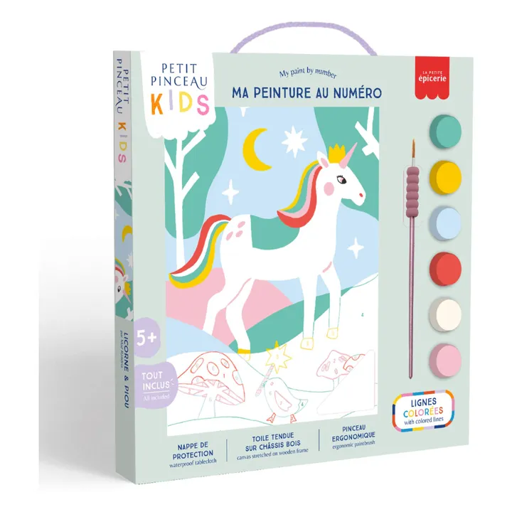 Children's numbered painting - Licorne et Piou- Product image n°0