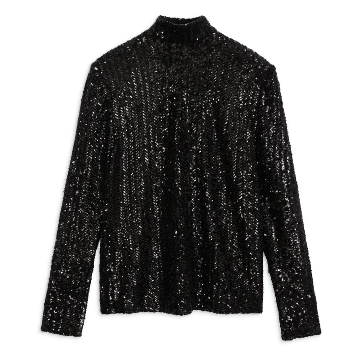 Top de lentejuelas Josephine | Negro- Imagen del producto n°0