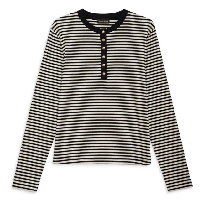 T-shirt Alessia Rayures | Noir