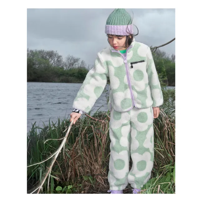 Sherpa Flowers Jacket | Almond green