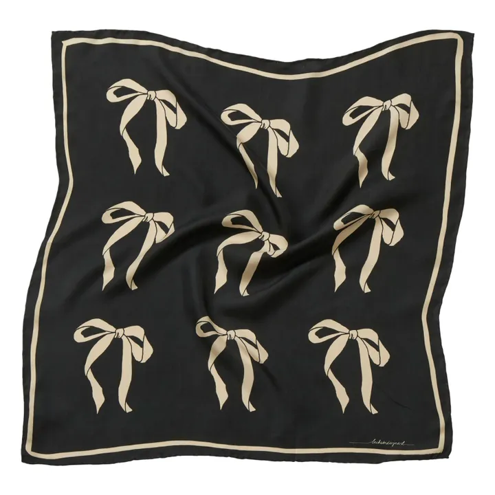 Foulard Bow Sia Soie | Noir- Image produit n°0