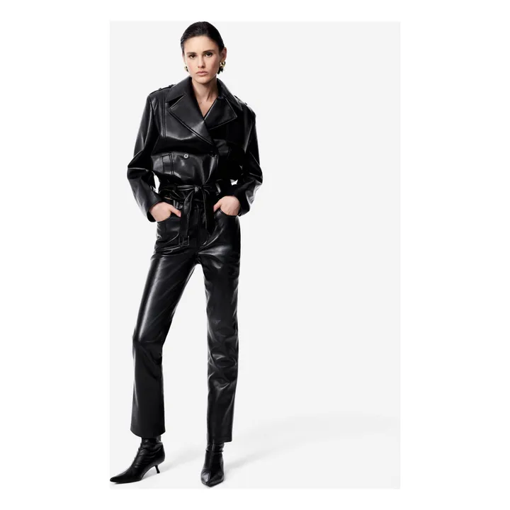 Pantalones Bruno de cuero reciclado | Negro- Imagen del producto n°1