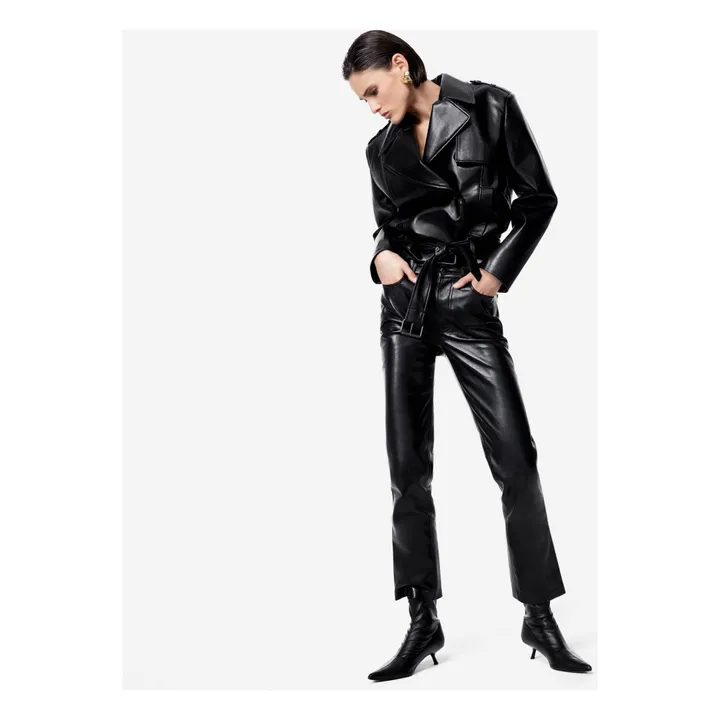 Pantalones Bruno de cuero reciclado | Negro- Imagen del producto n°2