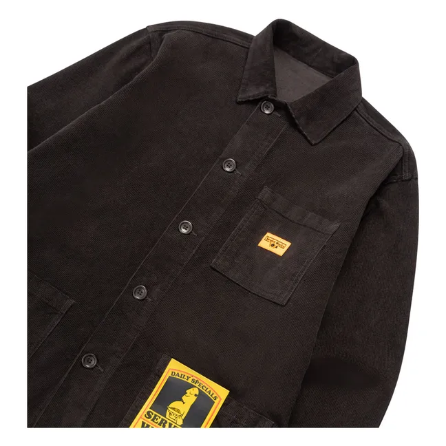 Jacke Velours Coverall Bio-Baumwolle | Schwarz