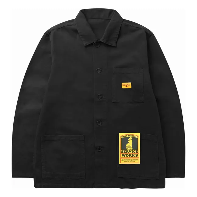 Coverall-Jacke aus Bio-Baumwolle | Schwarz