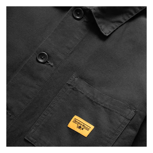 Coverall-Jacke aus Bio-Baumwolle | Schwarz