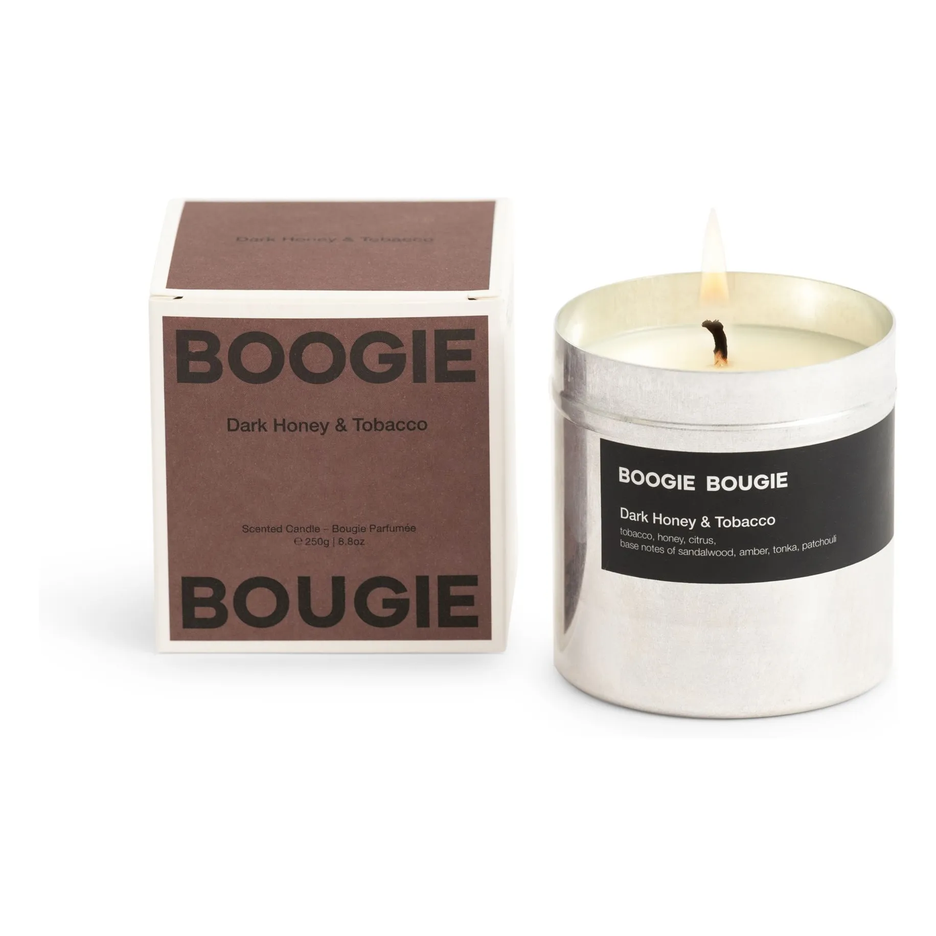 Boogie Bougie Untinted Dark Honey & Tobacco Candle