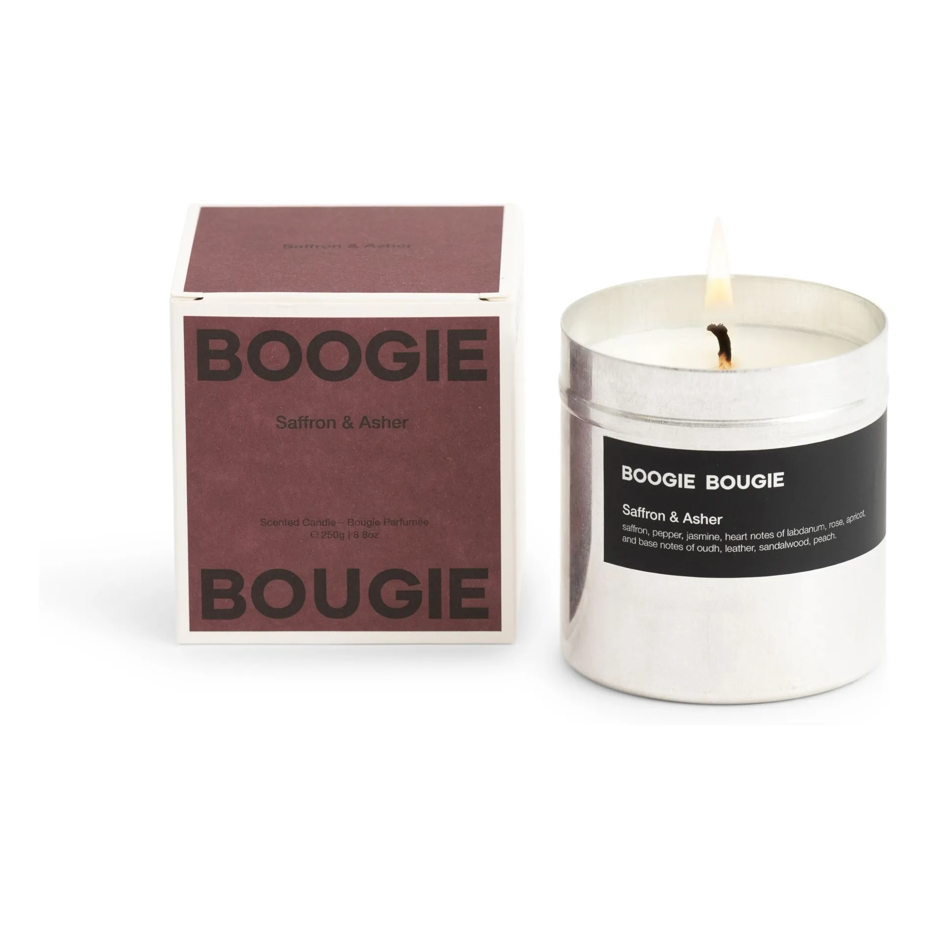 Boogie Bougie Untinted Saffron & Asher Candle