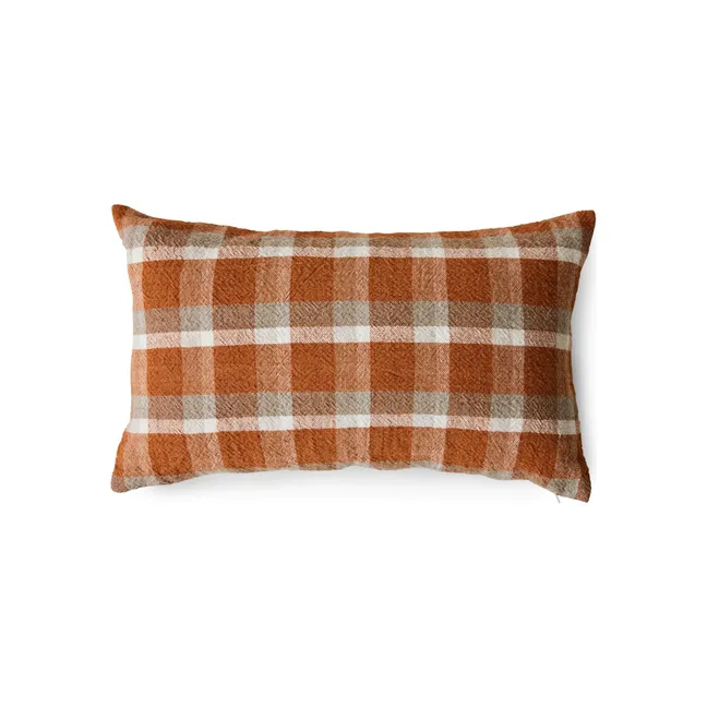 Checkered cushion | Orange