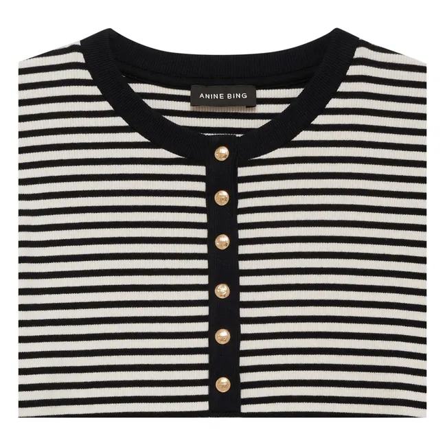 T-shirt Alessia Rayures | Noir