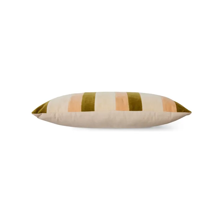 Coussin rayé en velours | Crème- Image produit n°3