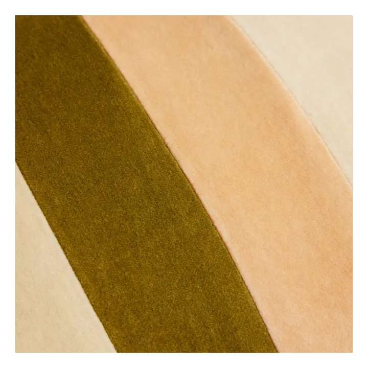 Coussin rayé en velours | Crème- Image produit n°8
