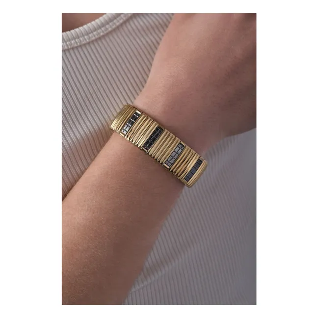 Bracelet SIG 14B-1 Stripes | Noir/Doré