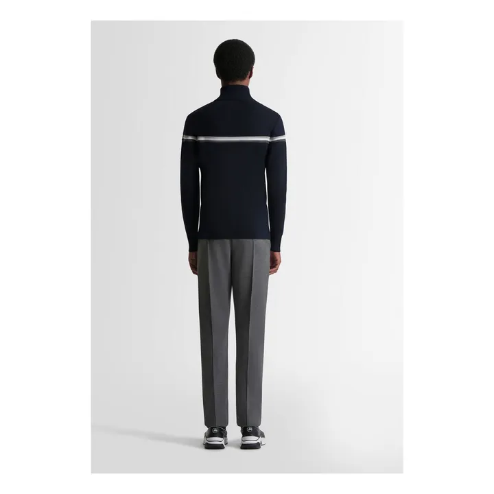 Wengen Fiz II Maglia con zip in lana merino | Blu marino- Immagine del prodotto n°2