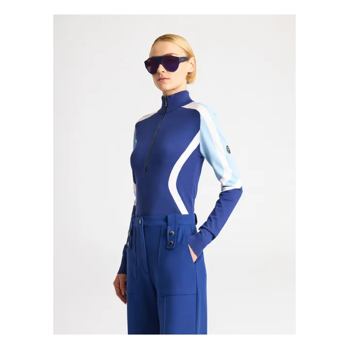 Pullover mit Reißverschluss Virginie | Blau- Produktbild Nr. 0