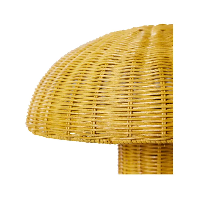 Tischlampe aus Korbweide | Senffarben