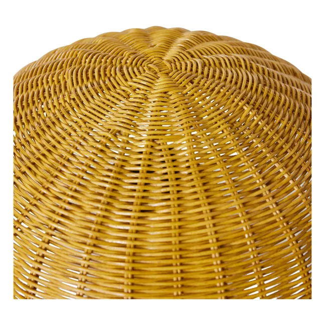 Tischlampe aus Korbweide | Senffarben