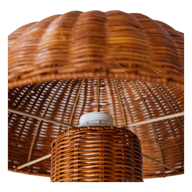 Lampe à poser en osier