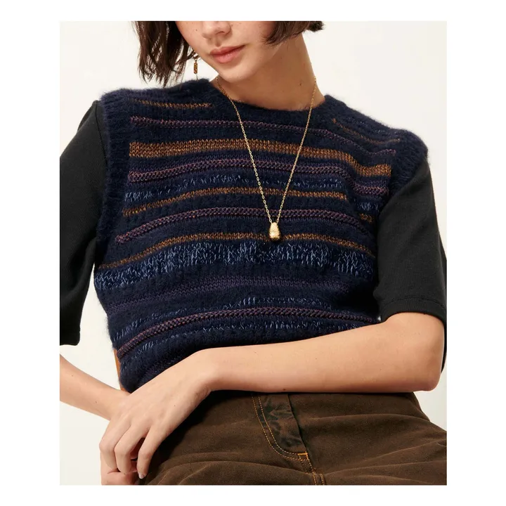 Ärmelloser Pullover Valno | Blau- Produktbild Nr. 0